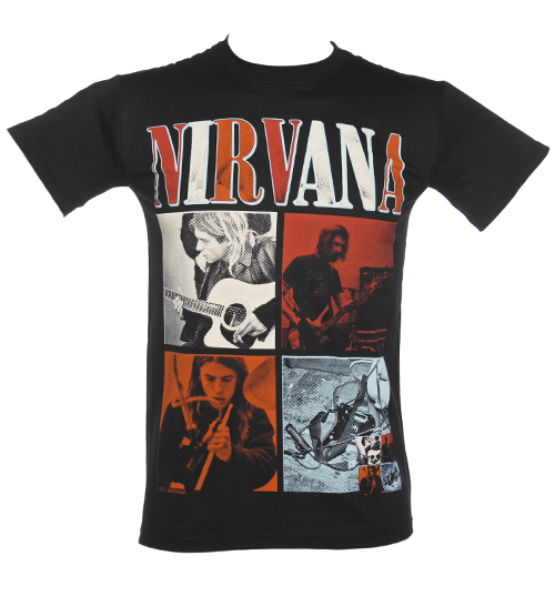 Mens Black Nirvana Photographic T-Shirt