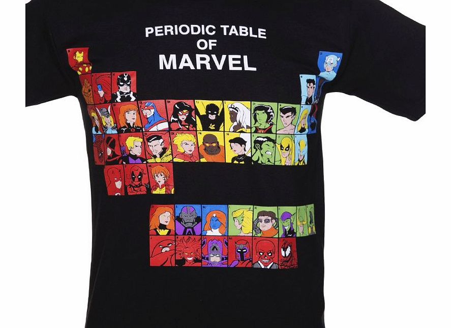 Mens Black Periodic Table Of Marvel Superheroes