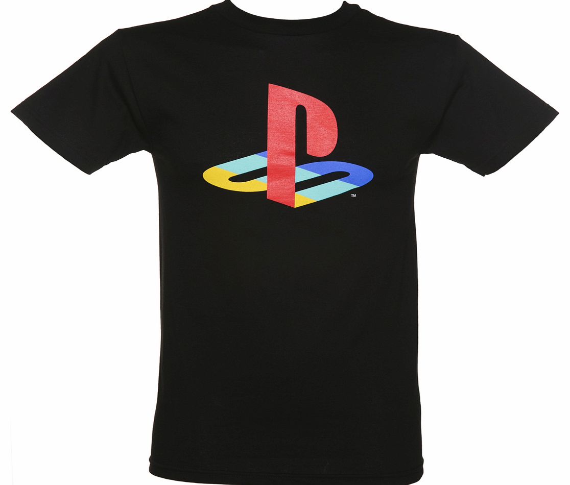 Mens Black Playstation Logo T-Shirt