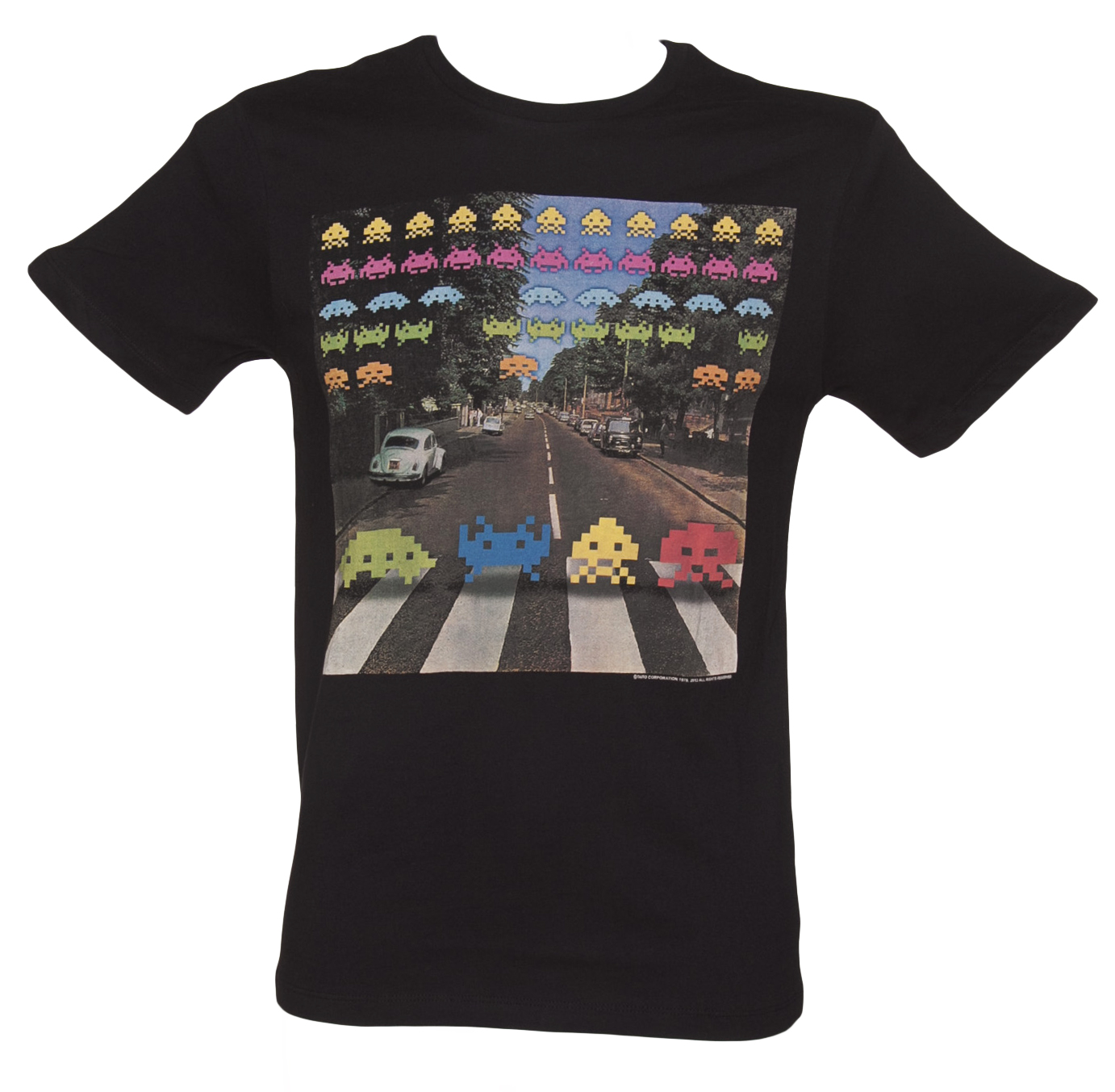 Mens Black Retro Space Invaders Abbey Road