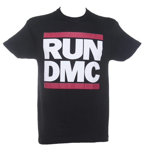 Mens Black Run DMC Logo T-Shirt