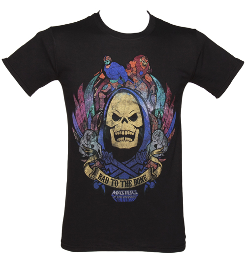Mens Black Skeletor Bad To The Bone T-Shirt