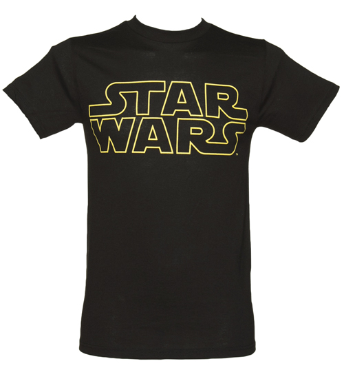 Mens Black Star Wars Logo T-Shirt