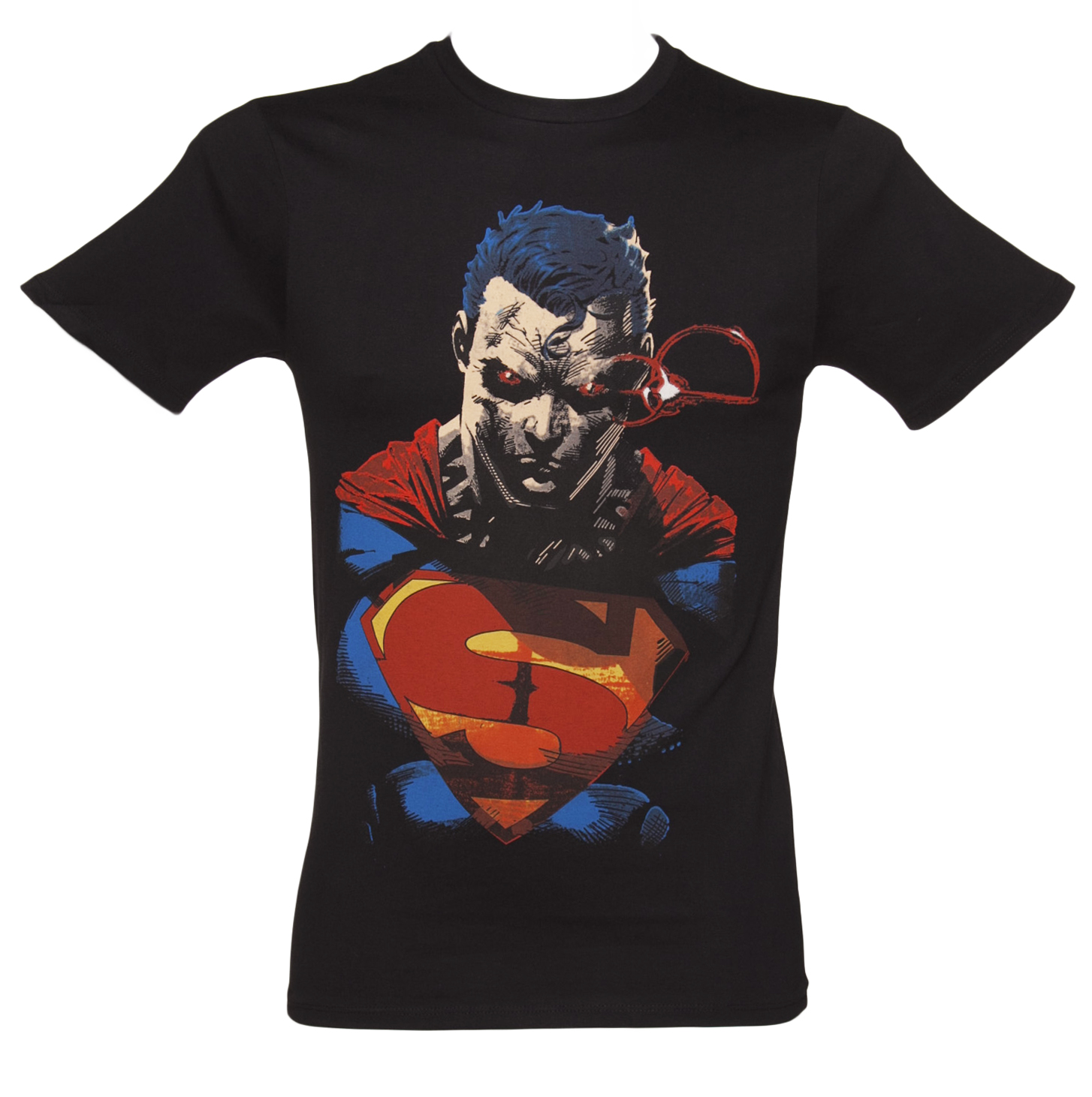 Mens Black Superman Vision T-Shirt
