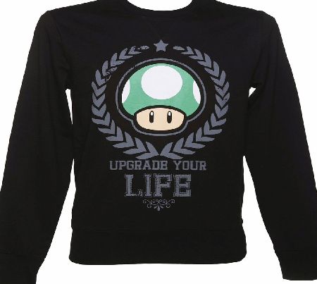 Black Upgrade Your Life Nintendo Sweater