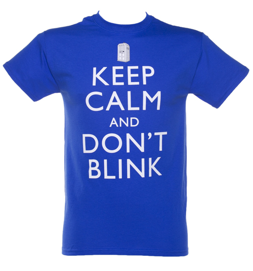 Mens Blue Keep Calm And Dont Blink Dr