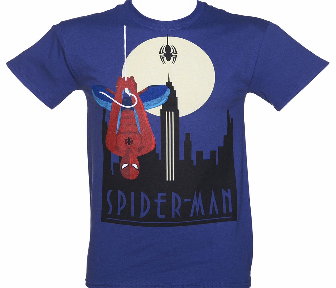 Blue Marvel Spider-Man Art Deco T-Shirt