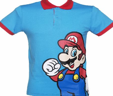 Blue Nintendo Mario Polo Shirt