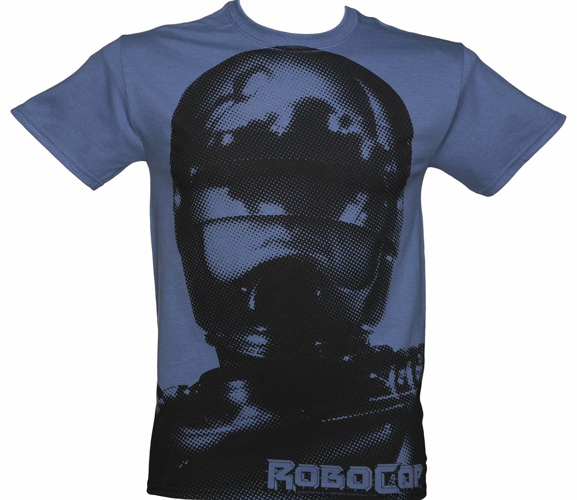 Mens Blue Robocop Helmet T-Shirt