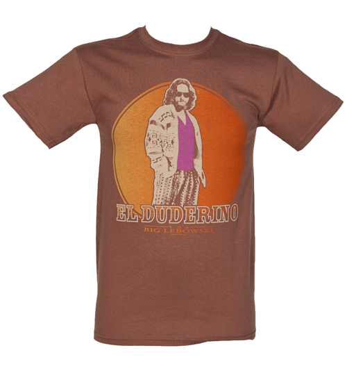 Mens Brown El Duderino Big Lebowski T-Shirt