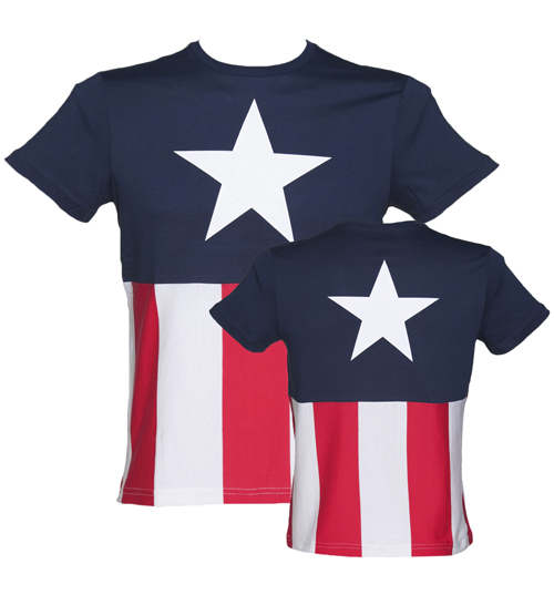 Mens Captain America Marvel Costume T-Shirt