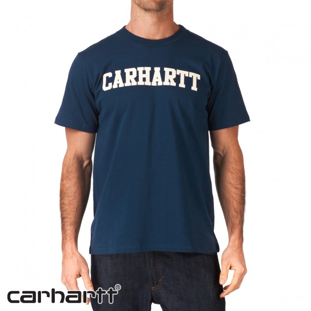 Mens Carhartt College T-Shirt - Federal/Broken