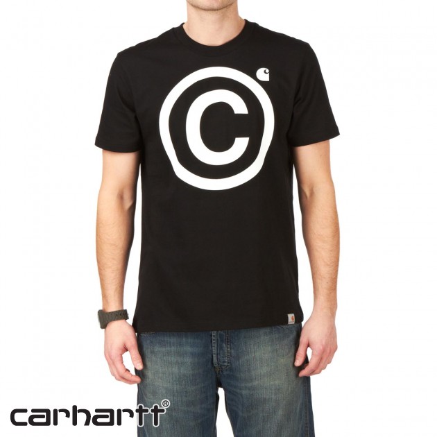 Mens Carhartt Copyright T-Shirt - Black/White