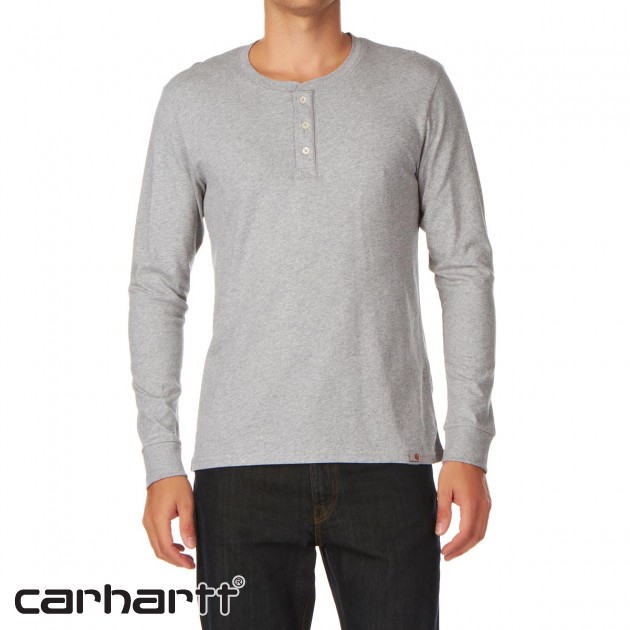 Carhartt Henley Long Sleeve T-Shirt - Grey