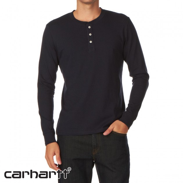 Carhartt Henley Long Sleeve T-Shirt - Navy