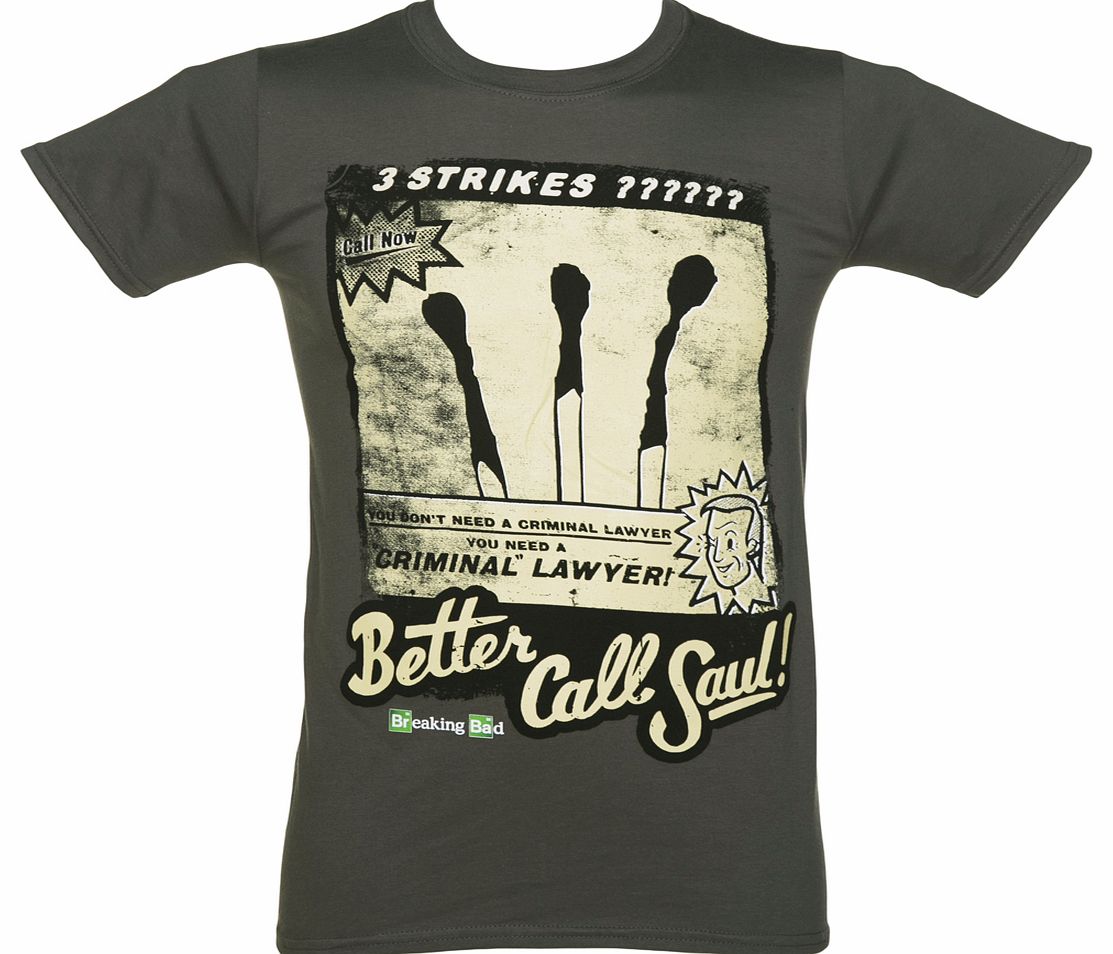 Mens Charcoal Better Call Saul Three Strikes