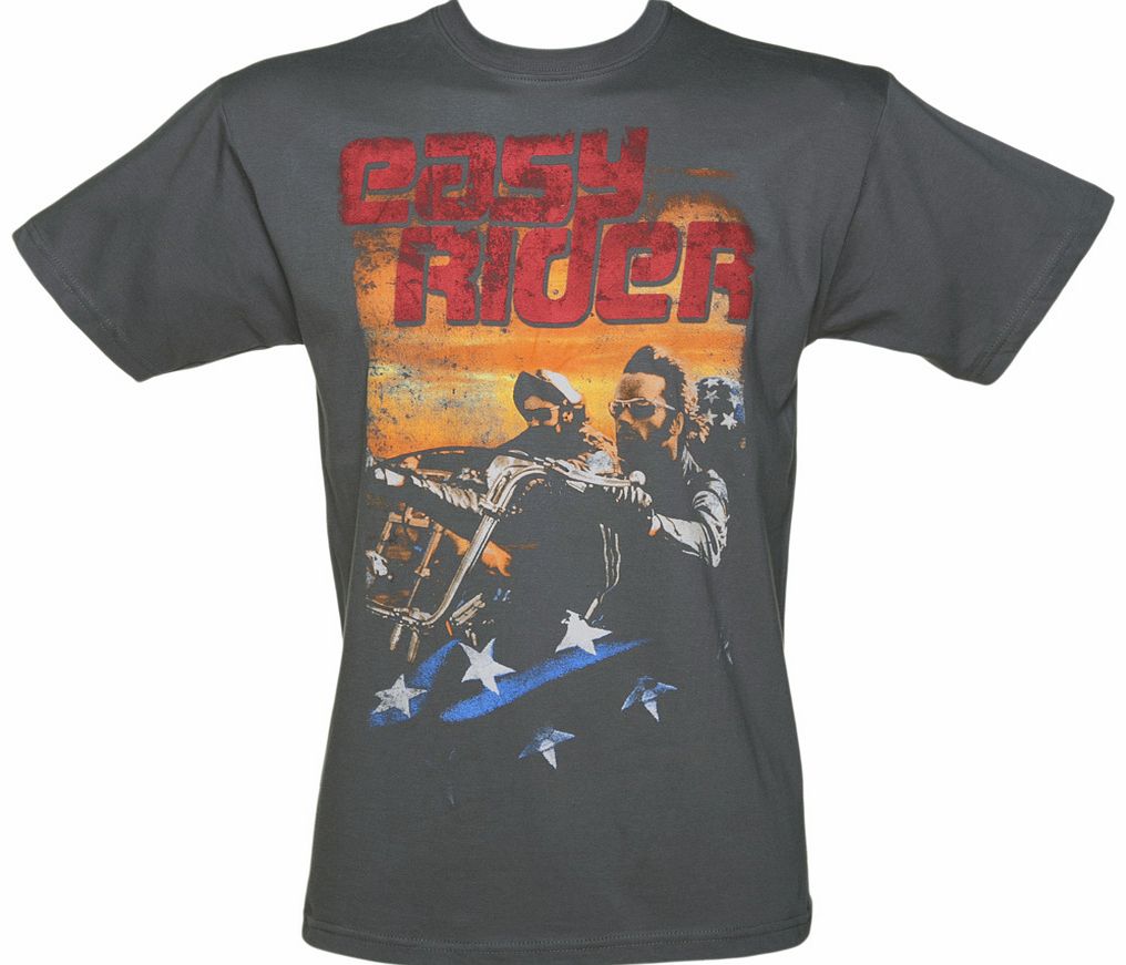 Mens Charcoal Easy Rider Poster T-Shirt