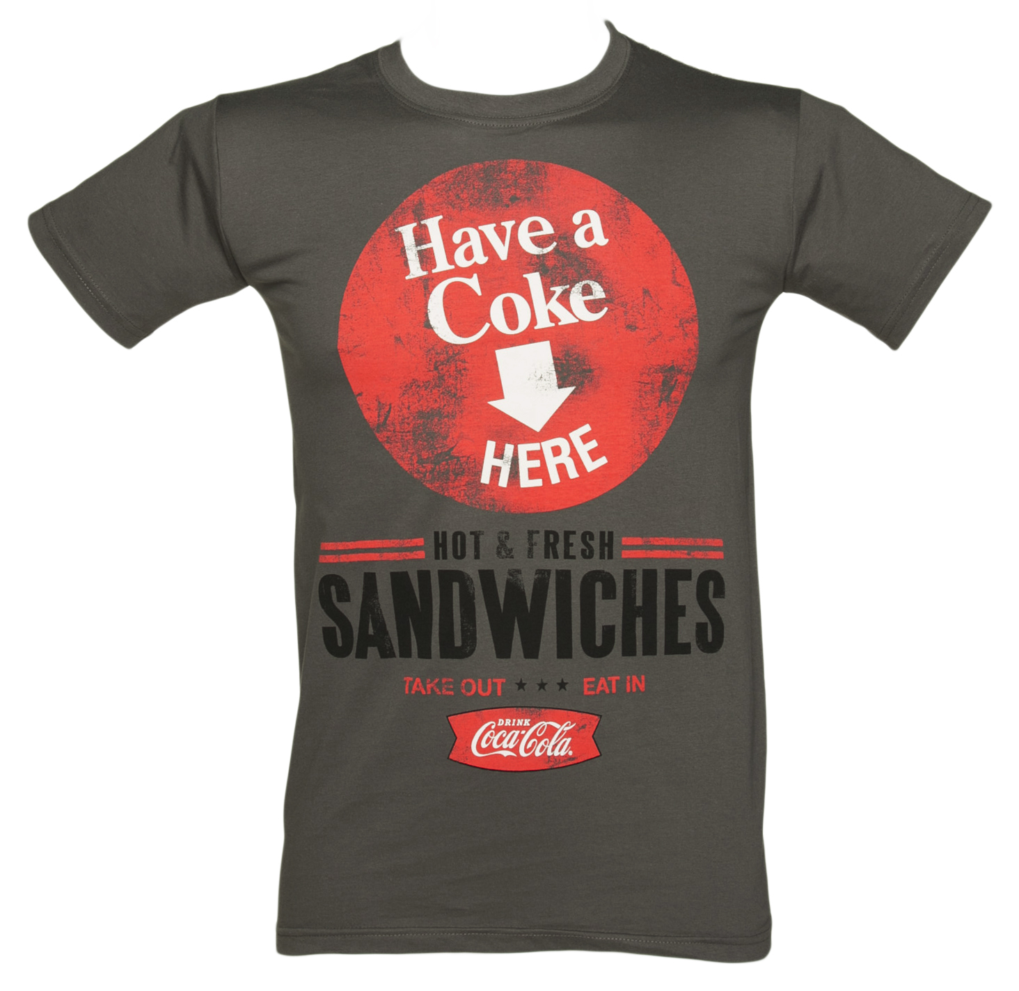 Mens Charcoal Have A Coke Here Coca-Cola T-Shirt