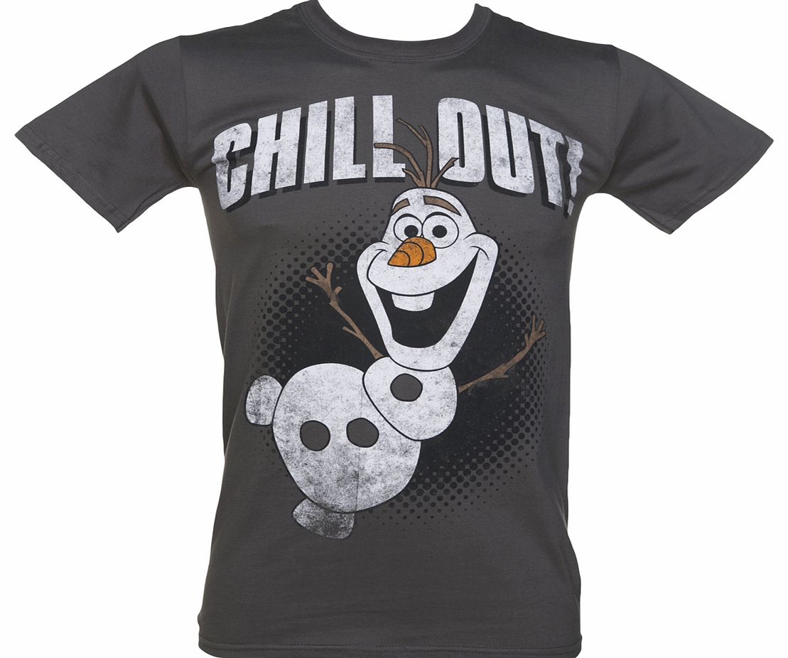 Mens Charcoal Olaf Chill Out Frozen T-Shirt