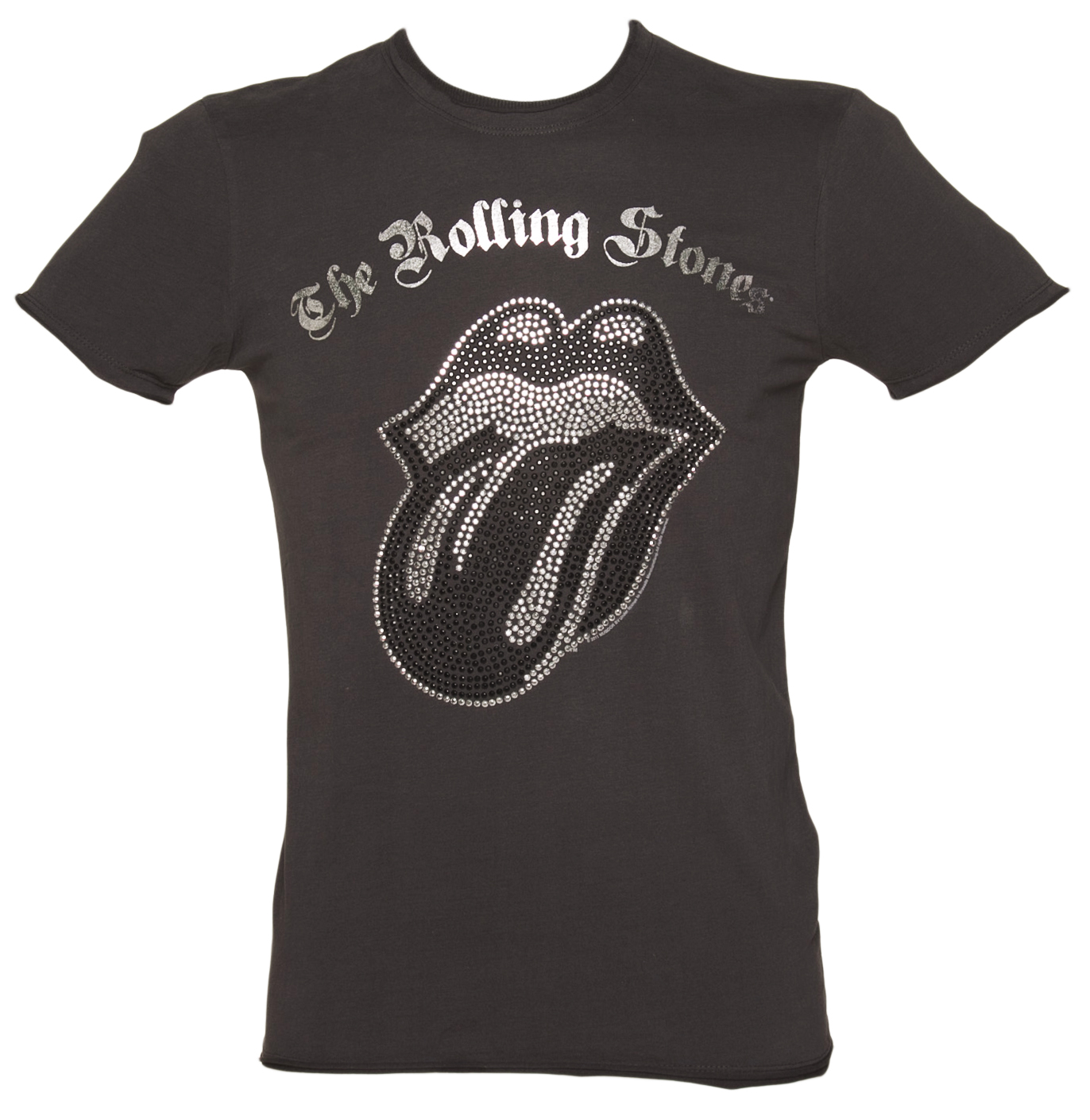 Mens Charcoal Silver Diamante Tongue Rolling