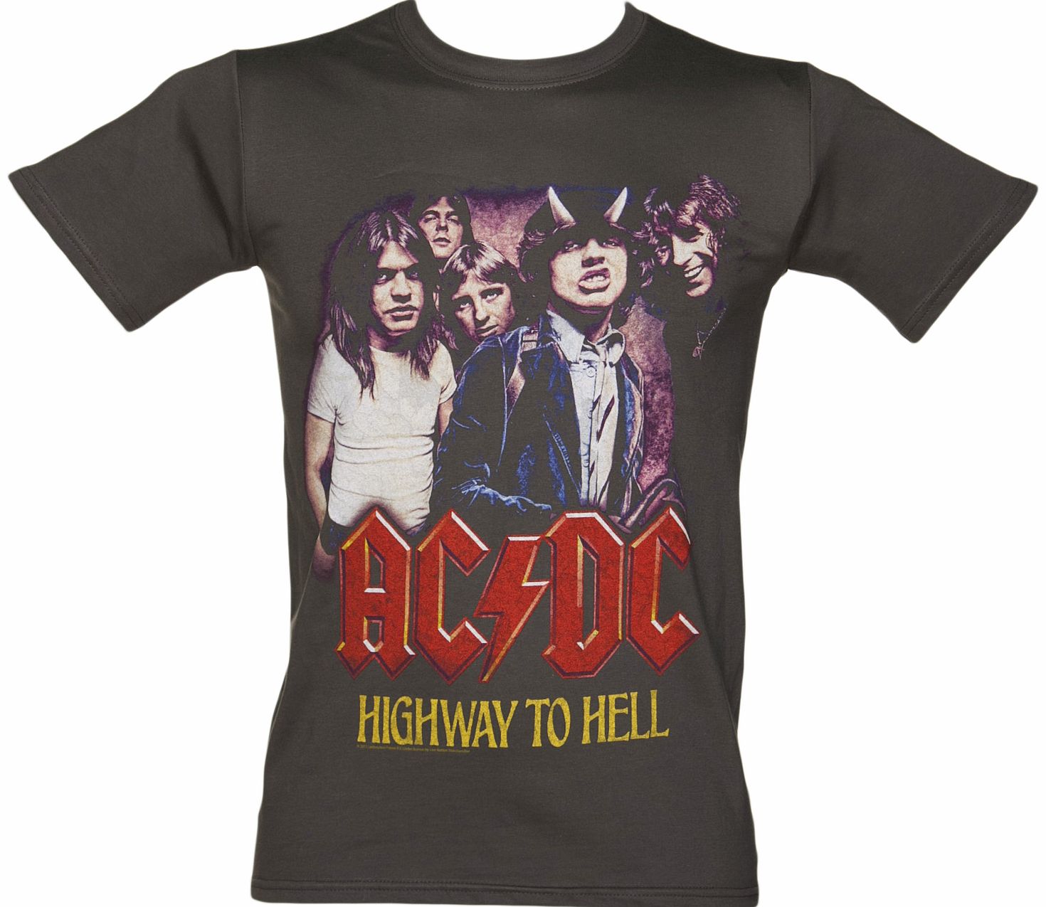Mens Charcoal Vintage Highway To Hell Print AC