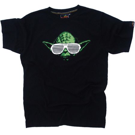 Mens Clothing Chunk Star Wars Yoda West Black Mens T-Shirt