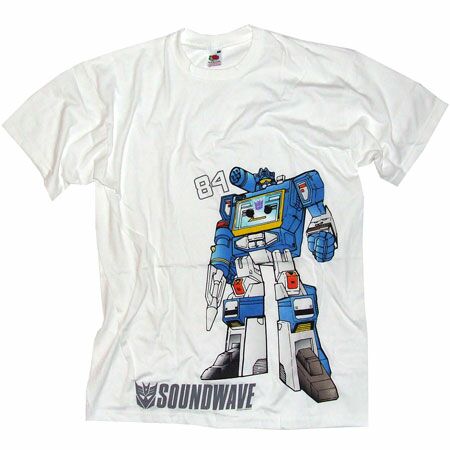 Mens Clothing CID Transformers Soundwave White T-Shirt