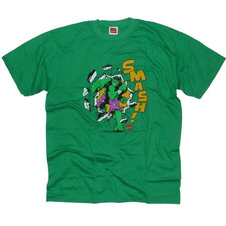 Men`s Clothing Incredible Hulk Smash Green T-Shirt