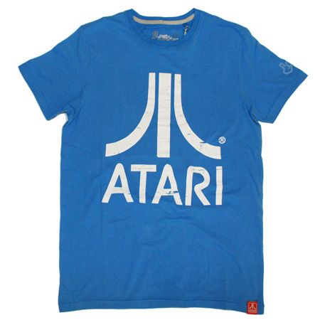 Mens Clothing Joystick Junkies Atari White Logo Blue T-Shirt