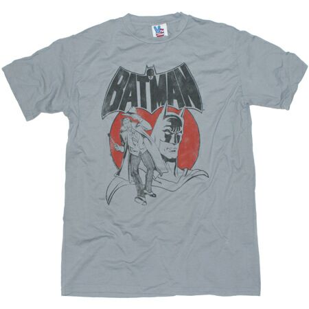 Junk Food Batman Joker Logo Grey T-Shirt
