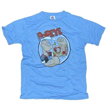 Junk Food Popeye Tattoo Light Blue T-Shirt