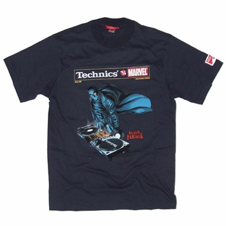 Mens Clothing Marvel vs Technics Black Panther Navy Blue T-Shirt