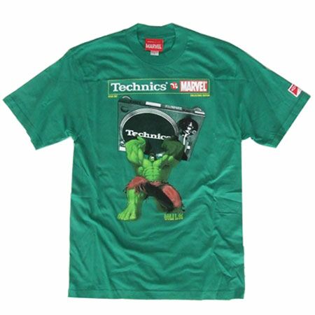 Men`s Clothing Marvel vs Technics Hulk Green T-Shirt