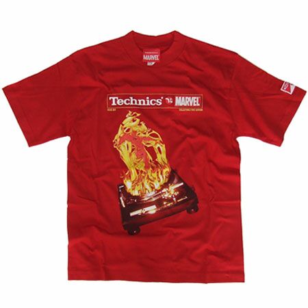 Men`s Clothing Marvel vs Technics Human Torch Red T-Shirt