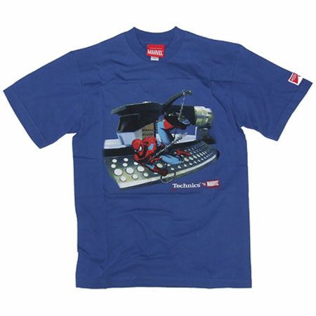 Mens Clothing Marvel vs Technics Spiderman Blue T-Shirt