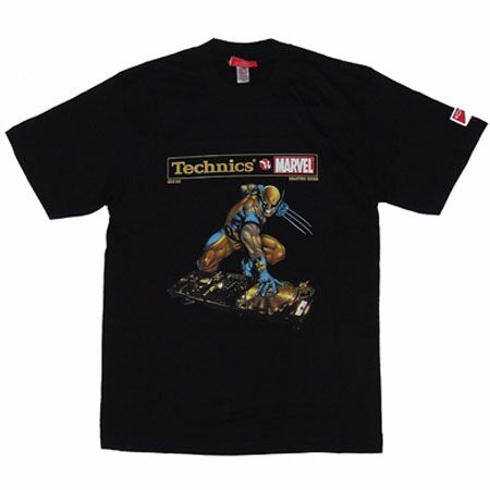 Mens Clothing Marvel vs Technics Wolverine Black T-Shirt