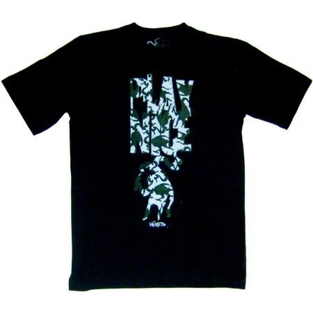 Men`s Clothing Play Nice Camo Logo Fill Black T-Shirt