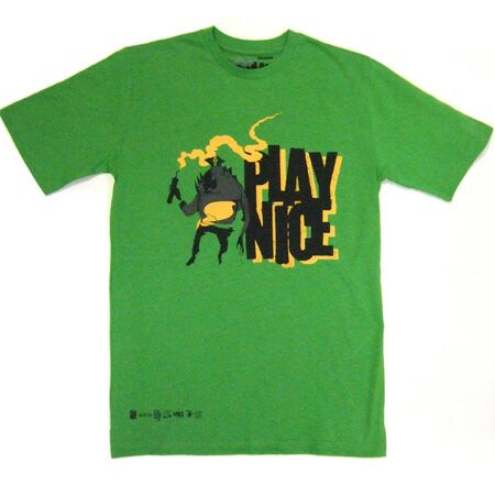 Men`s Clothing Play Nice Play Logo Green T-Shirt