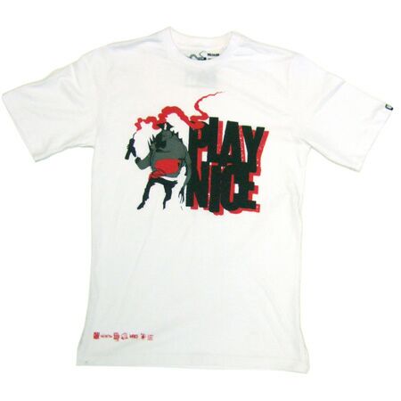 Mens Clothing Play Nice Play Logo White T-Shirt