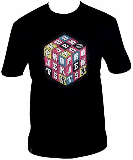 Mens Clothing Projekts NYC Rubik Cube Graphic Black T-Shirt