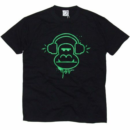 Mens Clothing SeventySeven Apephones Black T-Shirt