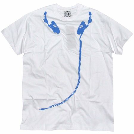 Mens Clothing SeventySeven Headphones White T-Shirt