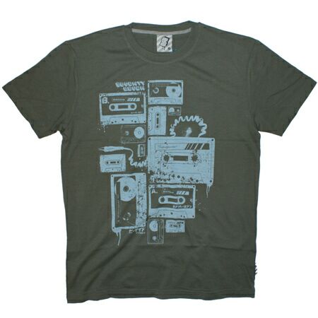 Mens Clothing SeventySeven Multi Tapes Charcoal T-Shirt