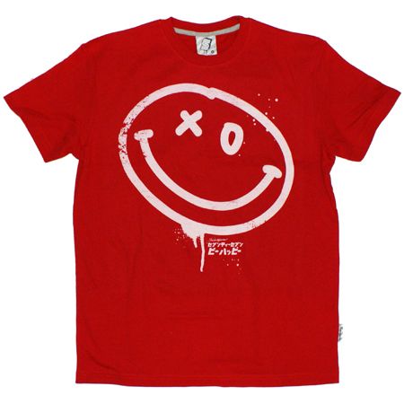 Mens Clothing SeventySeven Smiley Face Red T-Shirt