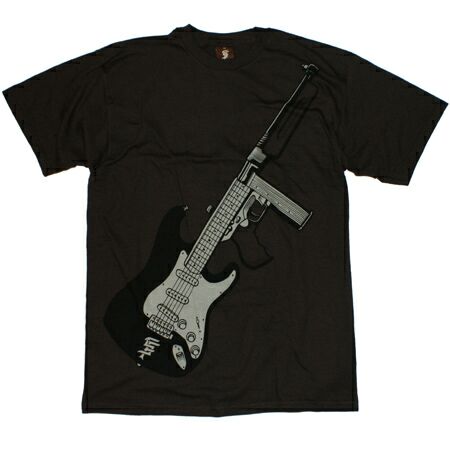 Men`s Clothing Upper Playground Guitar Solo Brown T-Shirt