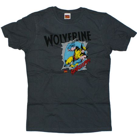 Mens Clothing X-Men Wolverine Shriiipp Charcoal T-Shirt