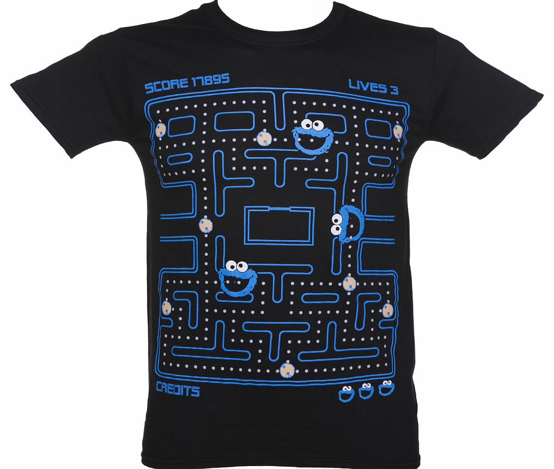 Mens Cookie Monster Pac Man T-Shirt