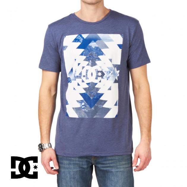 Mens DC Mountain Oil T-Shirt - Blue Indigo
