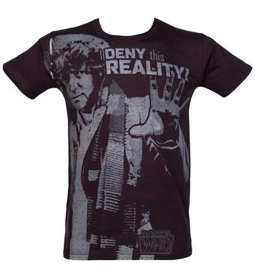 mens Dr Who Deny Reality! Black T-Shirt