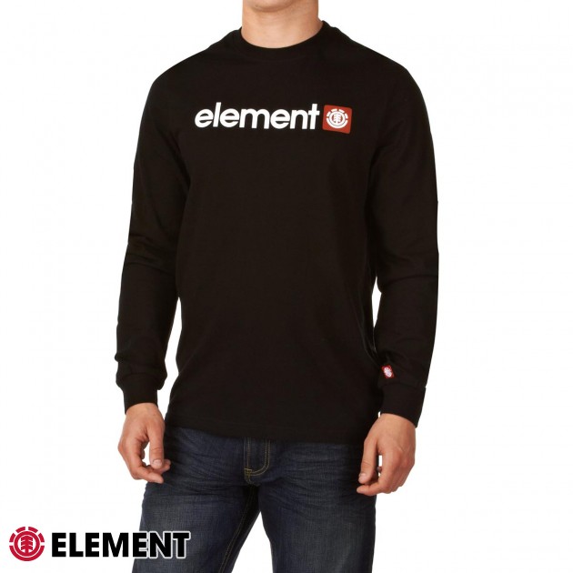 Mens Element Logo Long Sleeve T-Shirt - Black